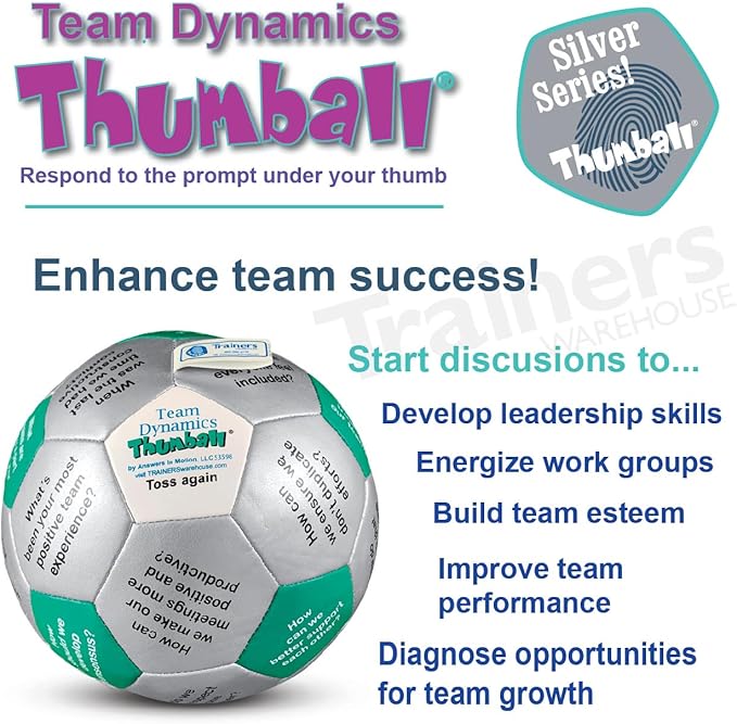 Trainers Warehouse 6" Thumball Collection, 32 Prompts for Conversation, Team Building, Relationship and Training