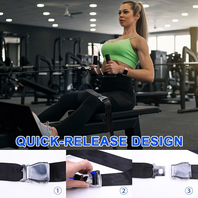 Nordic Hamstring Curl Strap with Quick-Release Buckle ā Adjustable Leg Strap for Nordic Curls, Leg Extensions & Home Gym Workouts ā Easy to Use for Men & Women