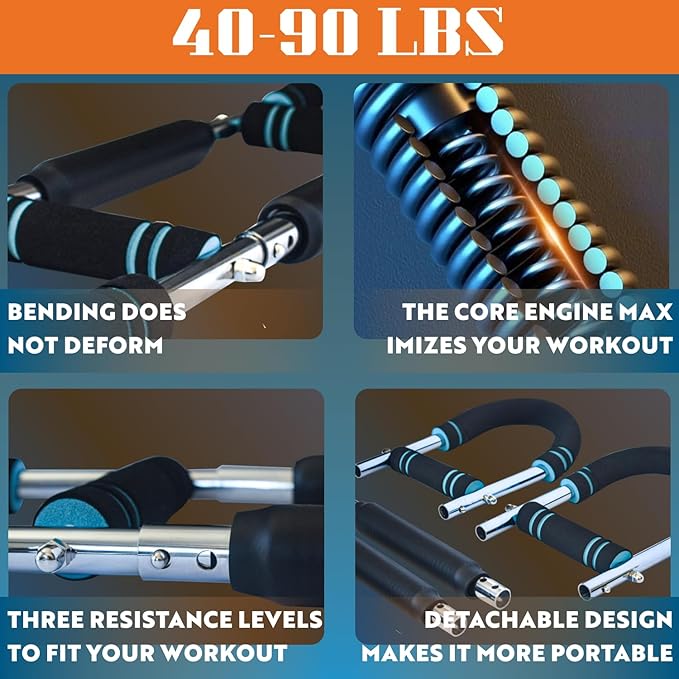 Twister Arm Trainer - Adjustable Chest Workout Equipment - Arm Trainer for Men - Chest Trainer for Men - Shoulder Muscle Training - Portable Spring Resistance - Home Fitness Equipment (40ā90 lbs)