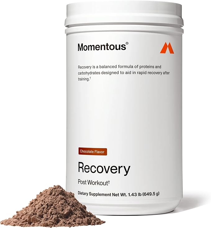Momentous Recovery Grass-Fed Whey Protein Powder - 20 g Post-Workout Whey Isolate Protein - NSF Certified for Sport - Gluten-Free - 15 Servings - Chocolate - Package May Vary