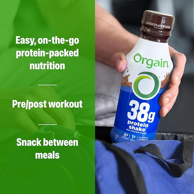 Orgain 38g High Protein Shake, Dairy Isolate Protein Milk, Vanilla, 6g BCAAs, 1g Sugar Per Serving, Meal Replacement, Ready to Drink, Keto Friendly, Gluten-Free 14 Fl Oz (Pack of 12)