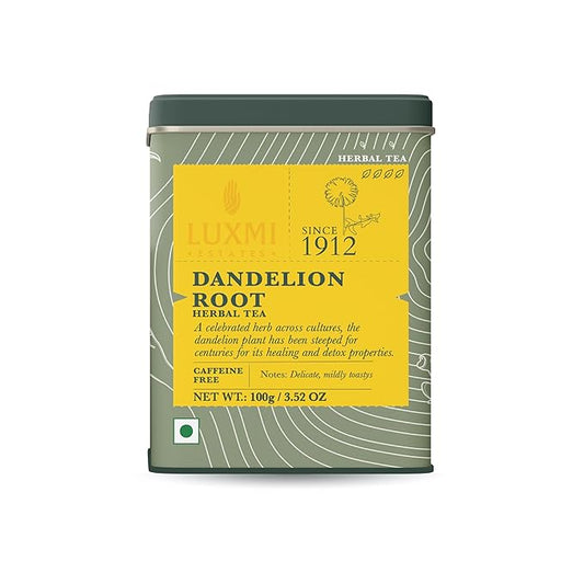 Luxmi Estates - Pure Dandelion Herbal - Organic Dandelion Tea - Loose Leaf - 100g (50 Cups) | With Pure Dandelion Root | Single Ingredient | Great for Detox