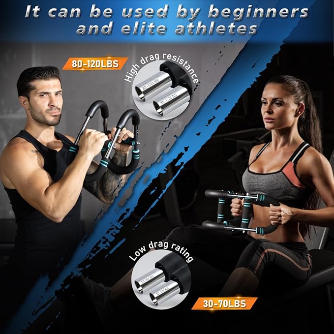 BEJEA Twister Arm Trainer,30-120lb Adjustable,Chest Trainer for Men & Women with 4 Springs & Train Poster,Arm Trainer for Chest Clip Muscle & Arm Strength