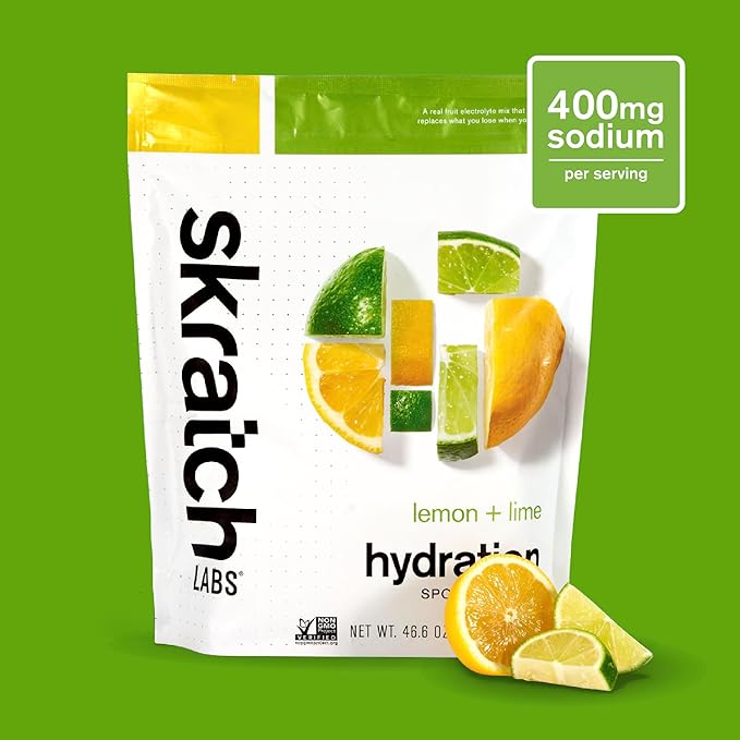 Skratch Labs Hydration Powder | Sport Drink Mix | Electrolytes Powder for Exercise, Endurance, and Performance | Lemon + Lime | 60 Servings | Non-GMO, Vegan, Kosher
