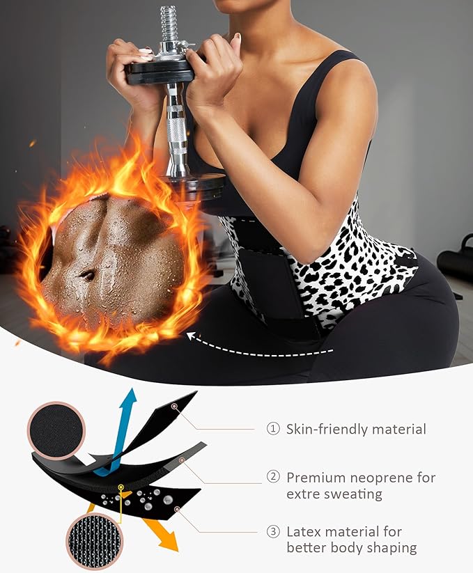 FeelinGirl Waist Trainer Belt Waist Cincher Trimmer Ab Belt Tummy Control Body Shaper with Triple Wrap Women and Men