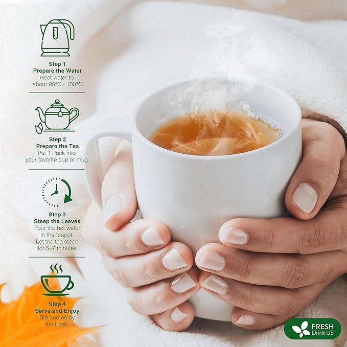FreshDrinkUS, Oil-Reducing Herbal Tea β 40 Tea Bags | Blend of Winter Melon, Lotus Leaf, Ginger, Hawthorn, Gardenia Fruit, Rose, Cassia Seed & More | Naturally Caffeine-Free | Delicious Hot or Iced