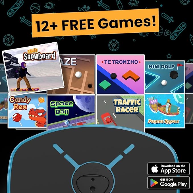 GoBalance Board - App-Enabled Balance Board. Smart Bluetooth Sensor, 12 FREE Interactive Games - Fun, Balance Training and Home Gym Workout! Boost Coordination & Strength for Teens and Adults