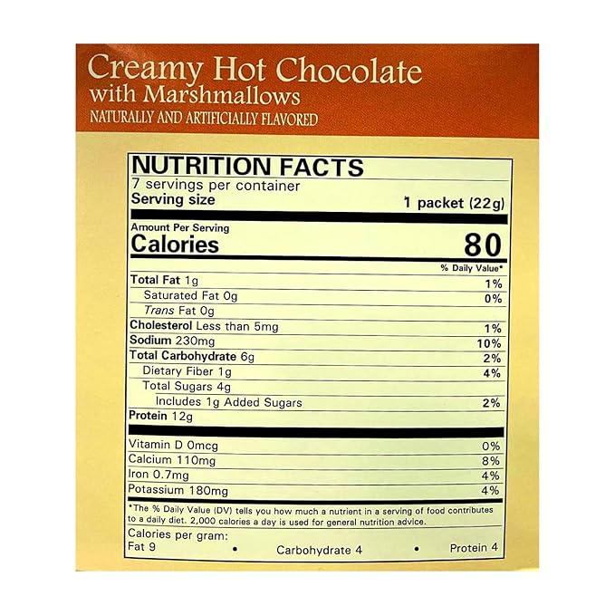 Nutmeg State Nutrition - High Protein Hot Cocoa - Instant Low Carb, Low Calorie Hot Chocolate Mix with 15g Protein, 7 Servings Per Pack (Creamy Hot Cocoa w/Marshmallows)