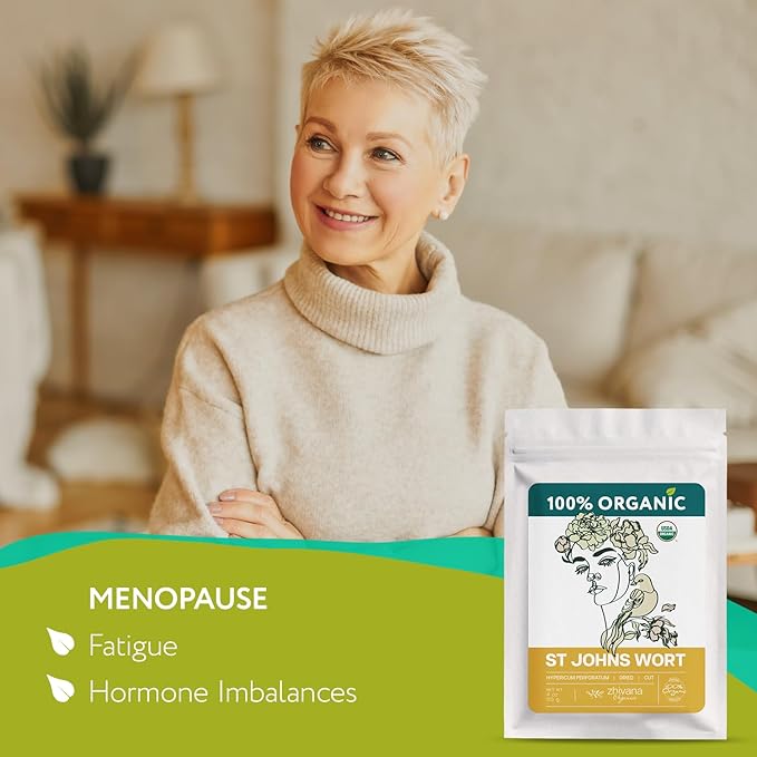Organic St Johns Wort Tea (4 oz.) – 100% Pure Dried Saint John’s Wort Herb – Te de Hierba de San Juan Organica