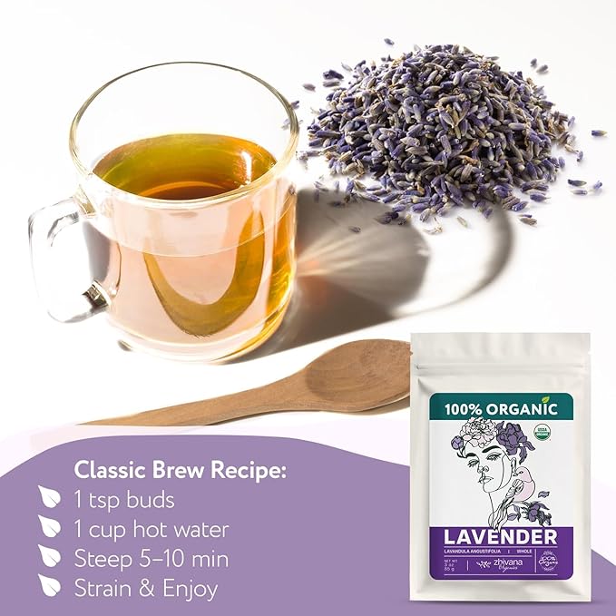 Super Value Pack 5 LB - Organic Food Grade Lavender Flower โ Loose Leaf Lavender Tea - Lavandula Angustifolia - Edible Lavander for Drinks, Cooking & Baking