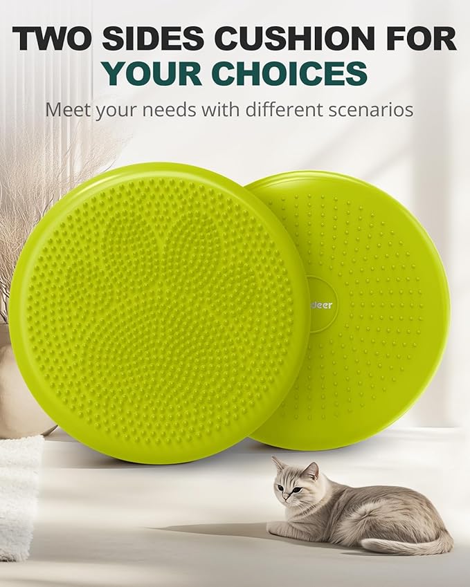 Trideer Wobble Cushion with Inflation Pump - Wiggle Seat for Sensory Kids(Multiple Colors), Balance Disc (Extra Thick)