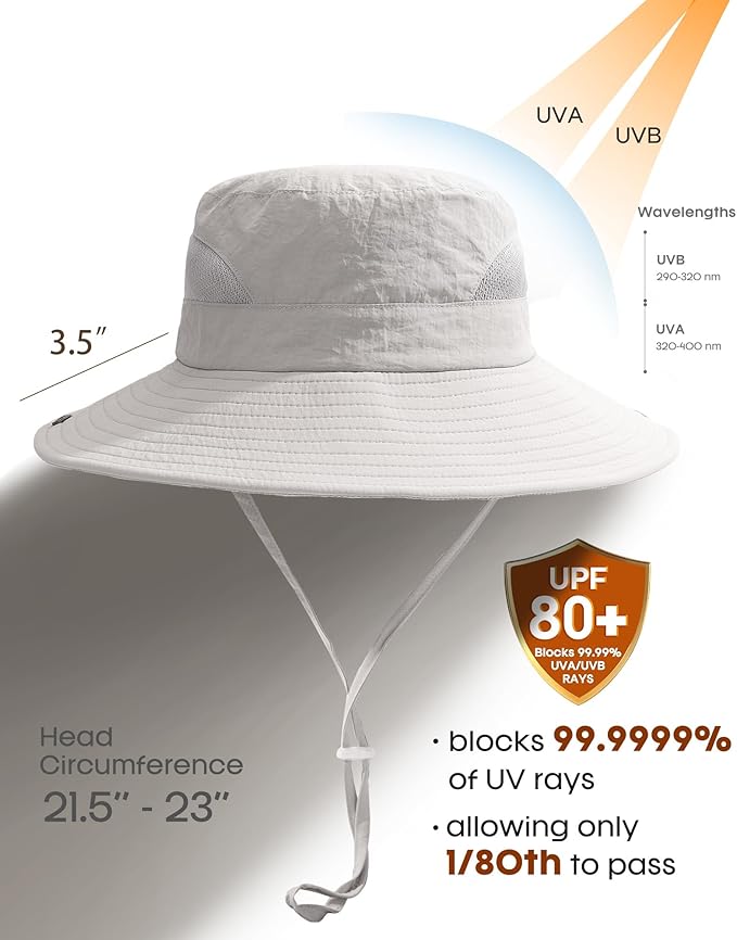 FURTALK Womens Sun Hat with Ponytail Hole Beach Hiking Summer Wide Brim UPF 80+ Outdoor Protection Foldable Bucket Hat