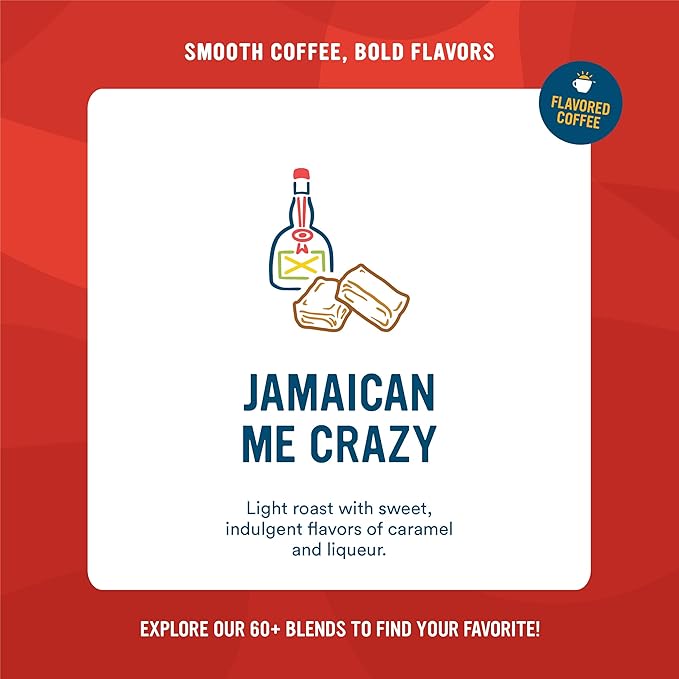 Cameron's Coffee Roasted Ground Coffee Bag, Flavored, Jamaican Me Crazy, 12 Ounce, Pack of 6 - NEW