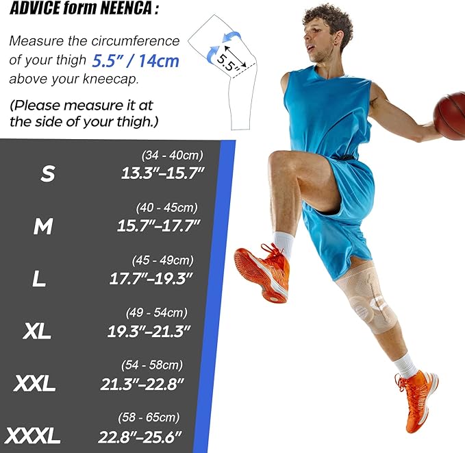 NEENCA Professional Knee Brace for Pain Relief, Medical Knee Compression Sleeve, Knee Support with Horizontal Knit Tech for Meniscus Tear, ACL, Arthritis, Joint Pain, Runner, Workout- FSA/HSA APPROVED