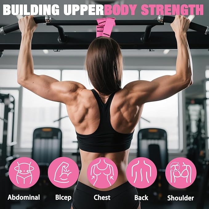 Pull Up Assistance Bands,Up to 300 lbs Assistance,Adjustable Heavy Duty 4 Resistance Bands for Pull up, with Feet/Knee Rest, Handle and Door Anchor for Home Gym Fitness Exercise Strength Training