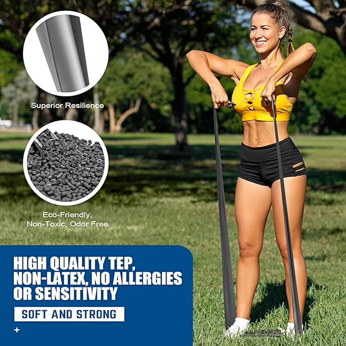 Resistance Bands, Exercise Bands, Physical Therapy Bands for Strength Training, Yoga, Pilates, Stretch Elastic Band with Different Strengths, Workout Bands for Home Gym