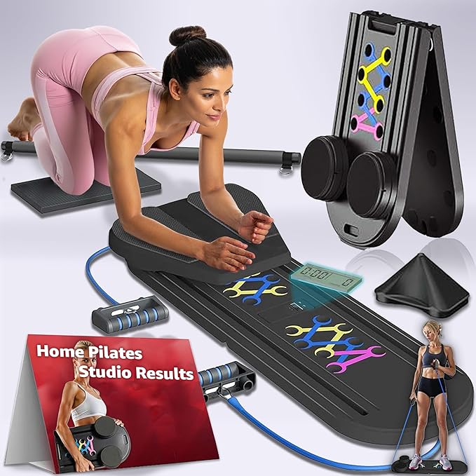 BAM Athletica Serenity Foldable Pilates Reformer Board | Compact Home Pilates Machine for Gentle Core, Balance & Mobility | Low-Impact Pilates Board with Light Resistance for Pilate Beginners