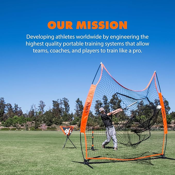 Bownet Portable Street Hockey Net with Padded Posts, Ground Frame, and Carrying Bag (4'6" x 3'6")