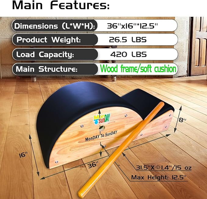 Pilates Spine Corrector for Body Fitness,Spine Supporter for Balance Exercise,Pilates Arc for Core Strengthening & Streching,Pilates Reformer Machine