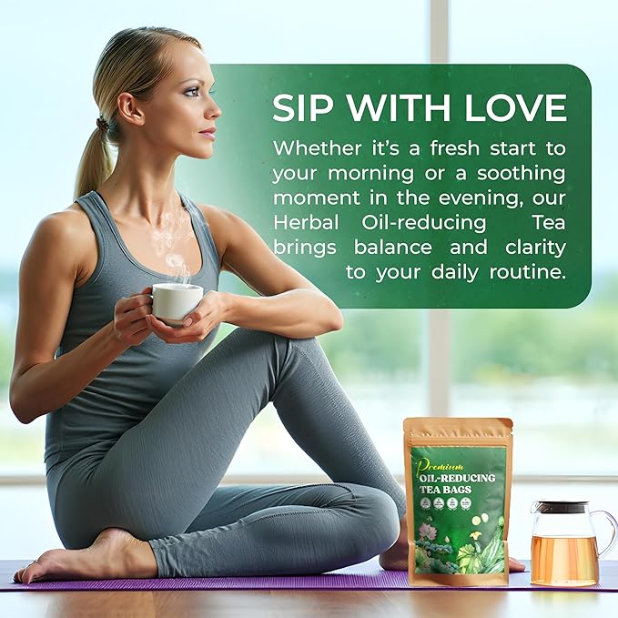 FreshDrinkUS, Oil-Reducing Herbal Tea β 40 Tea Bags | Blend of Winter Melon, Lotus Leaf, Ginger, Hawthorn, Gardenia Fruit, Rose, Cassia Seed & More | Naturally Caffeine-Free | Delicious Hot or Iced