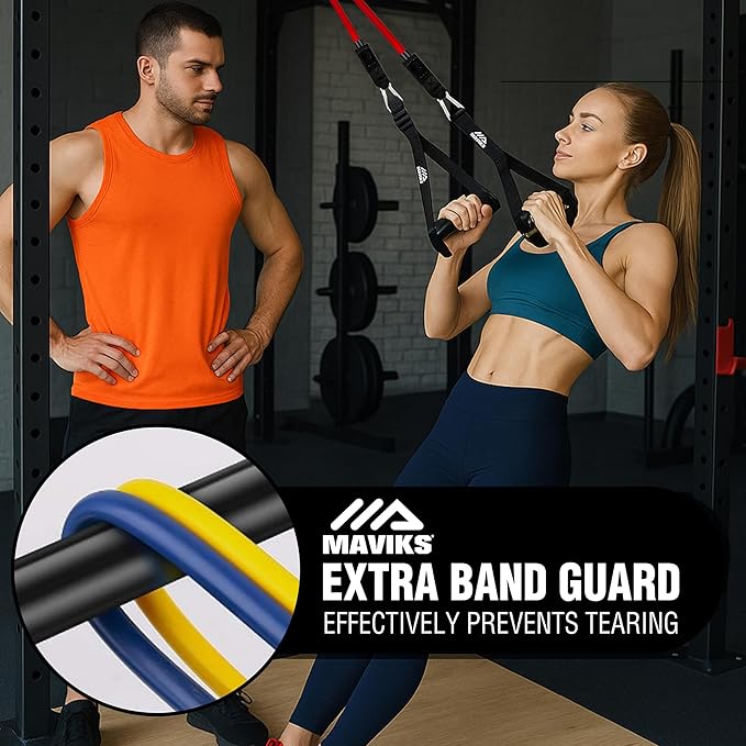 Exercise Resistance Bands for Working Out Set of 5 for Women and Men, Stretch Bands for Exercise, Physical Therapy, Arms Legs Workout, Stretching, Home Fitness