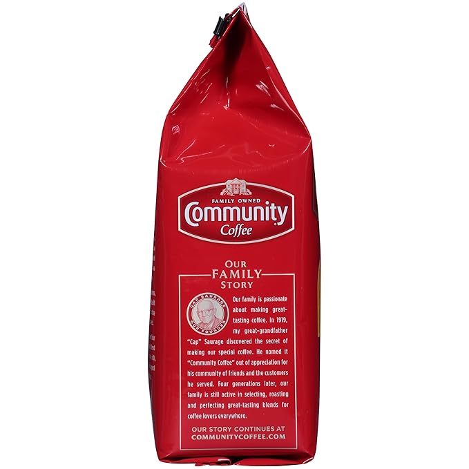 Community Coffee and Chicory, 72 Ounces Ground Coffee, Medium Dark Roast, 12 Ounce Bag (Pack of 6)