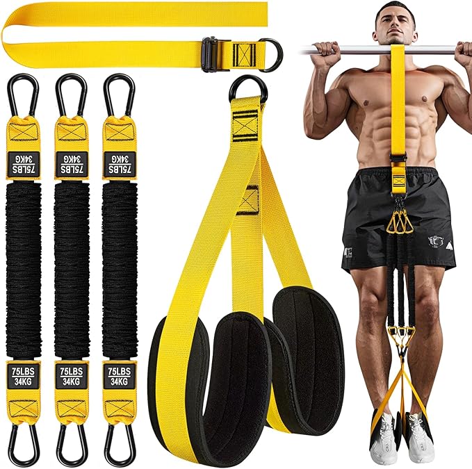HPYGN Pull Up Assistance Bands, Heavy Duty Resistance Band for Pull Up Bar, Adjustable Weight/Size with Fabric Feet/Knee Rest, Bands for Pull Up Assist for Strength Training, Pull Up Assist Band