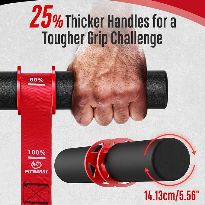 FitBeast Forearm Strengthener & Wrist Roller Forearm Exerciser - Adjustable Forearm Strength Trainer with Thickened Anti-Slip Grip Handles, Ideal for Boosting Grip Strength & Muscle Building