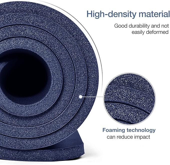 Thick Yoga Mat Non Slip, Large Size 72" L x 32" W x 0.6" TH, Premium Exercise & Fitness Mat with Carrying Strap and Bag, Workout Mats for Home