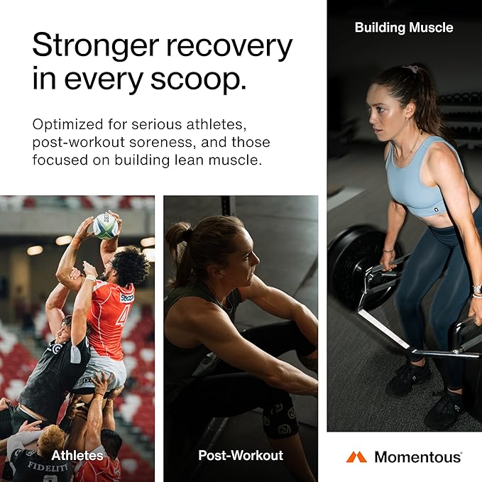 Momentous Recovery Grass-Fed Whey Protein Powder - 20 g Post-Workout Whey Isolate Protein - NSF Certified for Sport - Gluten-Free - 15 Servings - Vanilla - Package May Vary