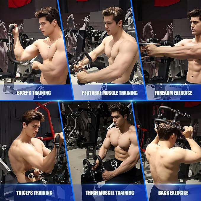 Twister Arm Trainer, 60-110lb Adjustable Resistance Workout Equipment Twister Arm Chest Exerciser Power Twister Bar, Portable Chest Press Machine Detachable Design Fitness for Home & Gym