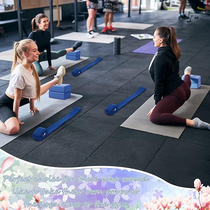 Outus 20 Pack Yoga Blocks and Straps Non-Slip EVA Foam Blocks with Metal D Ring Straps for Gym Exercise and Workout