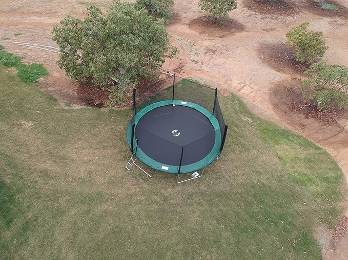 Happy Trampoline Round Trampolines 14 FT, 15 FT, 16 FT - ASTM Approved - Outdoor Gymnastic Trampolines for Adults and Kids with Net Enclosure
