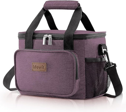 Lifewit Medium Lunch Bag Insulated Lunch Box Soft Cooler Cooling Tote for Adult Men Women, Purple 12-Can (9L)