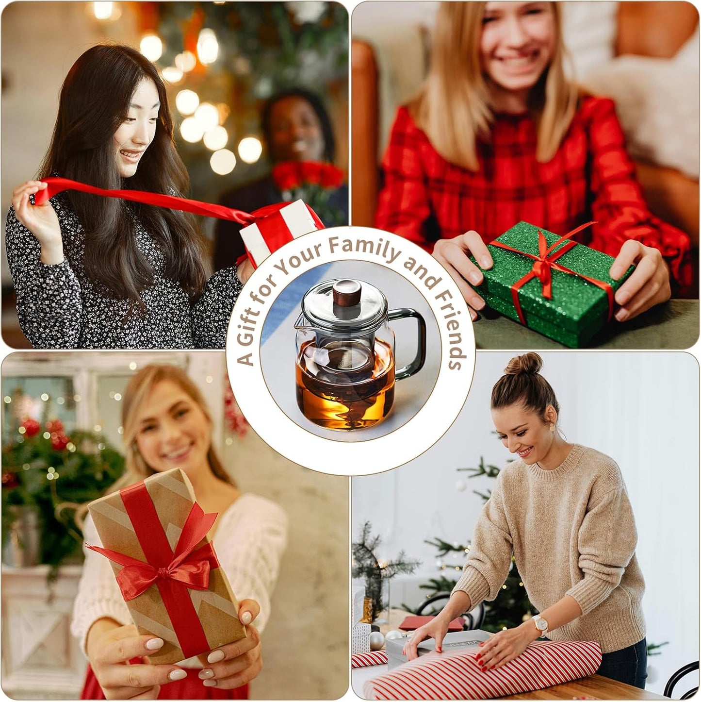 34OZ Glass Teapot with Infuser 1000ML, Borosilicate Glass Tea Pot with Detachable Glass Tea Kettle Tea Infuser, Loose Leaf, Blooming Tea