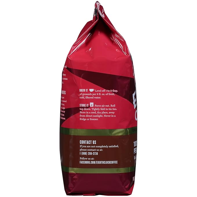 Eight O'Clock Coffee 100% Colombian Peaks, Medium Roast, Ground Coffee, 33 Ounce (Pack of 1), 100% Arabica, Kosher Certified