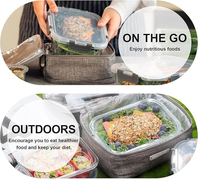 Glass Food Storage Containers with Lids Airtight, Glass Meal Prep Containers for Lunch, Glass Container Set, BPA Free(20 Pieces)