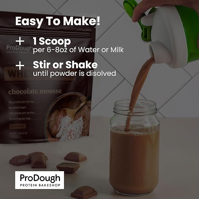 ProDough Gourmet Whey Isolate Hydrolized Protein Powder for Shake Mix- Easy Digest Enzyme Blend, 25g Protein per Serving, Natural Ingredients, Gluten Free, Keto Friendly (Cookie Crumble)