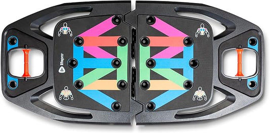 Lifepro Portable Home Gym with Push Up Training Board for Full Body Workouts Push Up Rack Board with 4 Resistance Bands - Home Workout kit Platform for Home Workouts