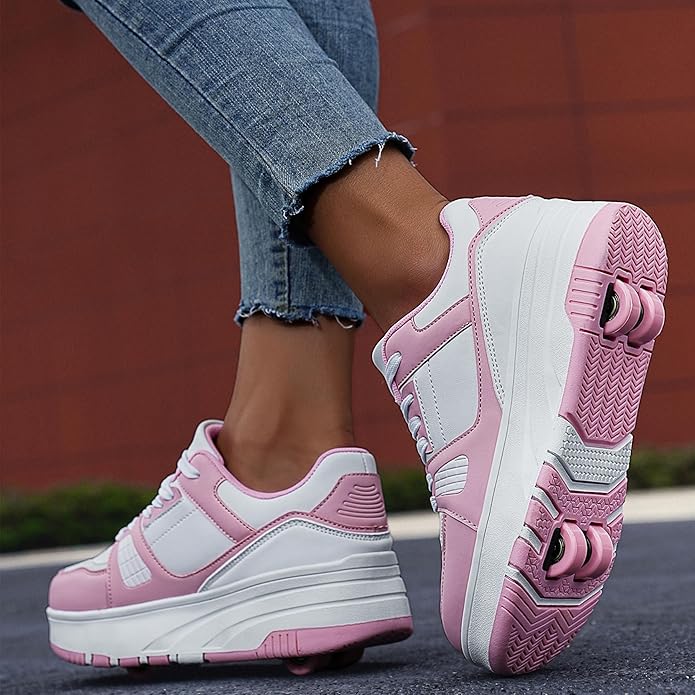 Roller Skate Shoes for Kids Girls Boys Detachable Wheeled Fashion Sneakers