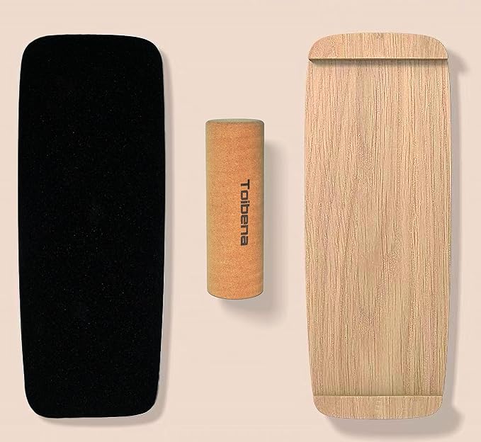 Balance Board trainer for Adults Kids,Hockey snowboard wobble board,450Lbs remarkable core trainer made of wood/Less Plastic