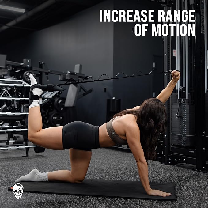 Gymreapers Foot and Calf Stretcher for Plantar Fasciitis, Achilles Tendonitis, Rehabilitation - Flex Strap for Physical Therapy, Pilates, Flexibility Training, Thigh & Hamstring Stretcher and Heel Spurs & Shin Splints