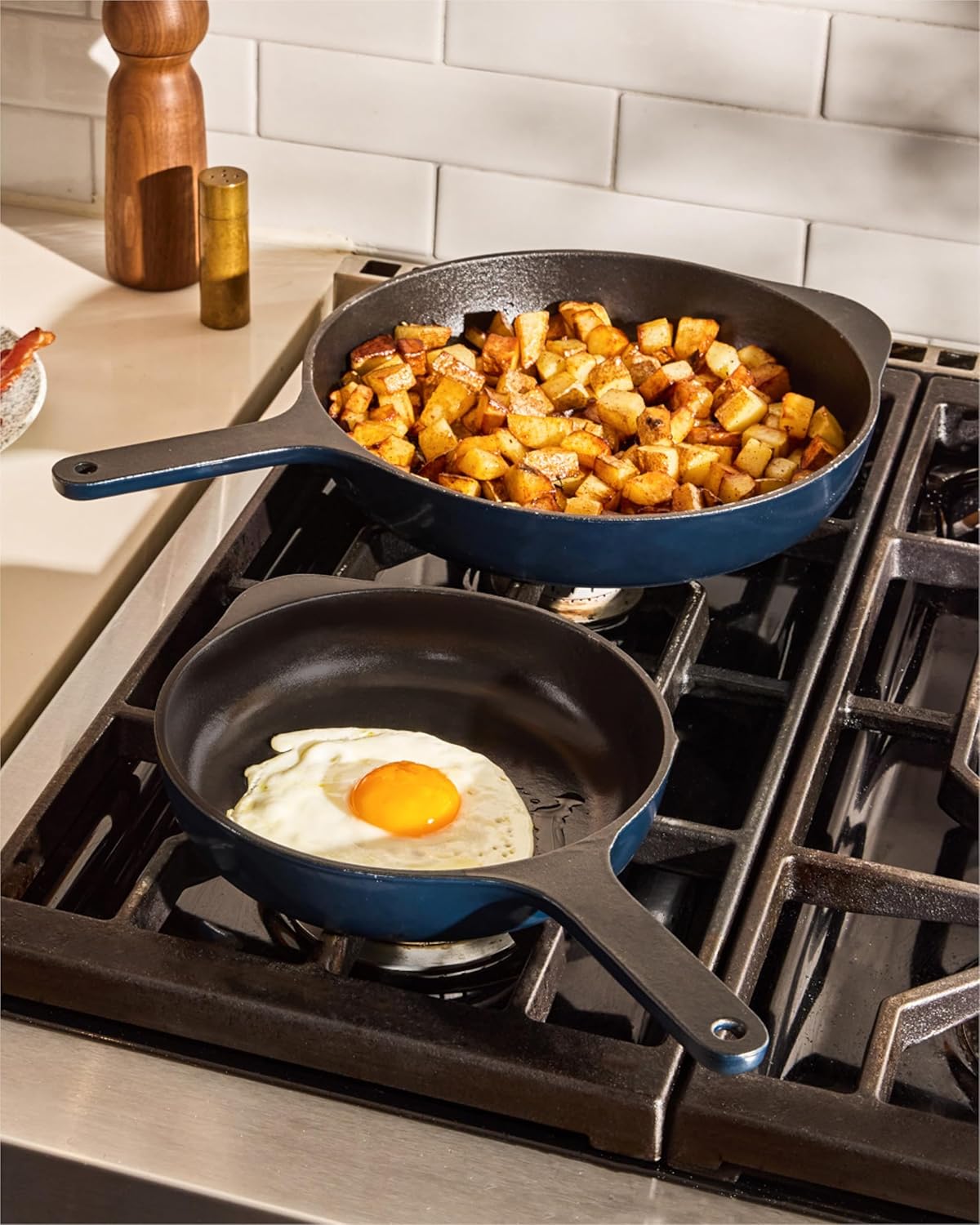 Caraway Cast Iron Skillet - 8” Enameled Cast Iron Pan With 3 Layer Enamel Coating - No Seasoning Required - Compatible With All Stovetops - Free From Forever Chemicals - Rust