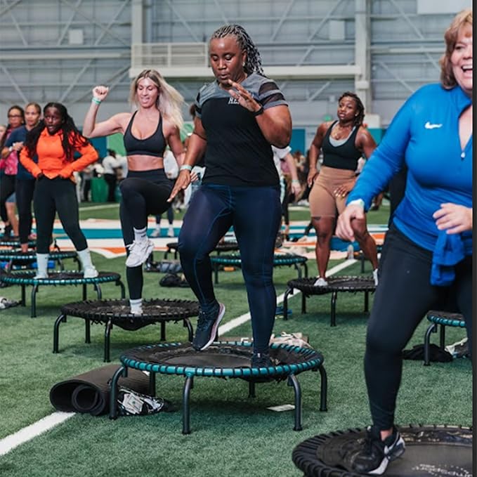 JumpSport 350 PRO Indoor Heavy Duty Fitness Trampoline, 39-inch | 36 Premium EnduroLast 4 Elastic Cords | Customized Bounce with 7 Settings | 300 lb Wt. Rating | 60-Day Free Trial to 350+ Videos