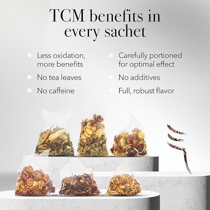 qìsane Hawthorn Berry Tea Bags with Osmanthus Flower - Dried Hawthorn Berries, Osmanthus Plant, Lemongrass & Ginger Loose Leaf Tea to Help Support Digestion & Easy Breathing - 10 sachets (~30 cups)