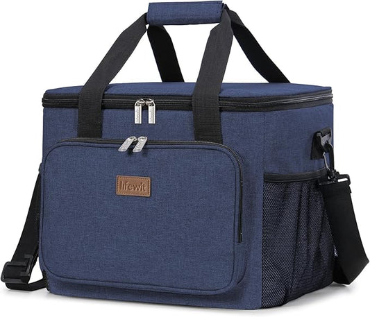 Lifewit Large Lunch Bag Insulated Lunch Box Soft Cooler Cooling Tote for Adult Men Women, Dark Blue 40-Can (24L)