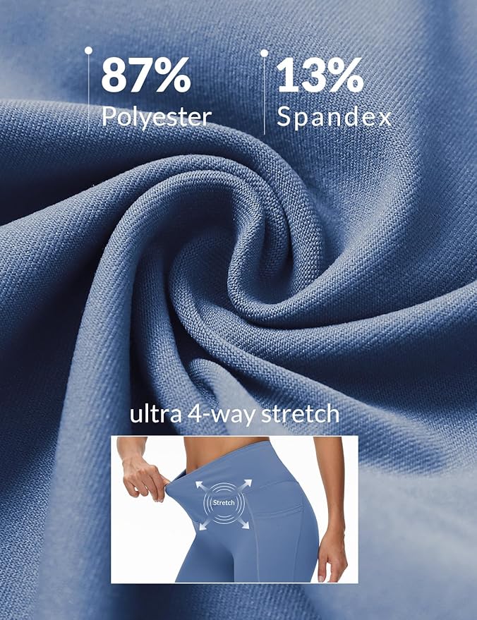 baleaf Women's V Crossover Flare Leggings with Pockets Yoga Pants High Waist Casual Workout Gym Bell Bottom Leggings