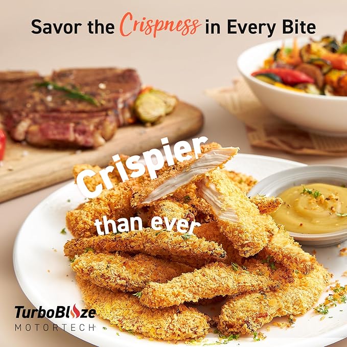 COSORI Air Fryer 9-in-1, Compact & Large 6-Qt, Fast Turbo Modes, 90โ450ยฐF Precise Heat for Even Results, Up to 95% Less Oil*, Roast, Bake, Dry, Reheat, Frozen, Broil, Proof, 120V, TurboBlaze, Ceramic