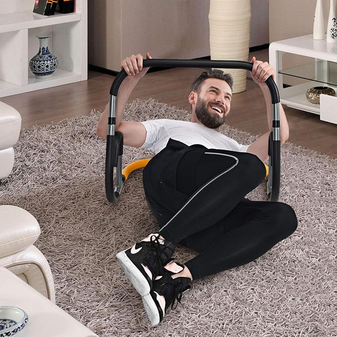 Goplus Ab Fitness Crunch, Portable Ab Roller for Core Strength, Sit Up, Abdominal Machine, Exercise Crunch Trainer Workout Exerciser for Home, Office, Gym