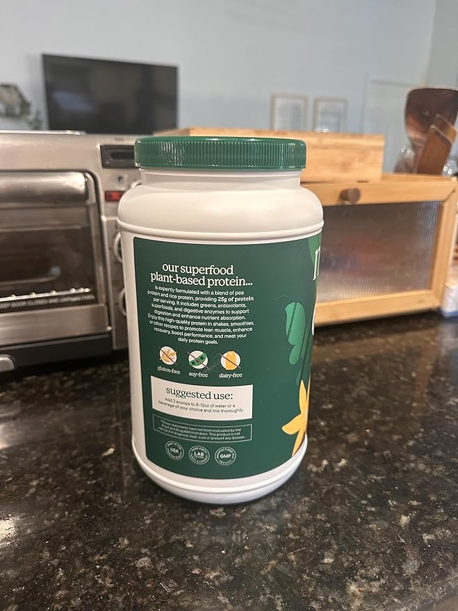Nutranelle - Plant Based Protein Powder - 25 g Vegan Protein Powder with 30 Servings - Blended Rice & Pea with Superfoods & Amino Acids - Zero Sugar - Vanilla